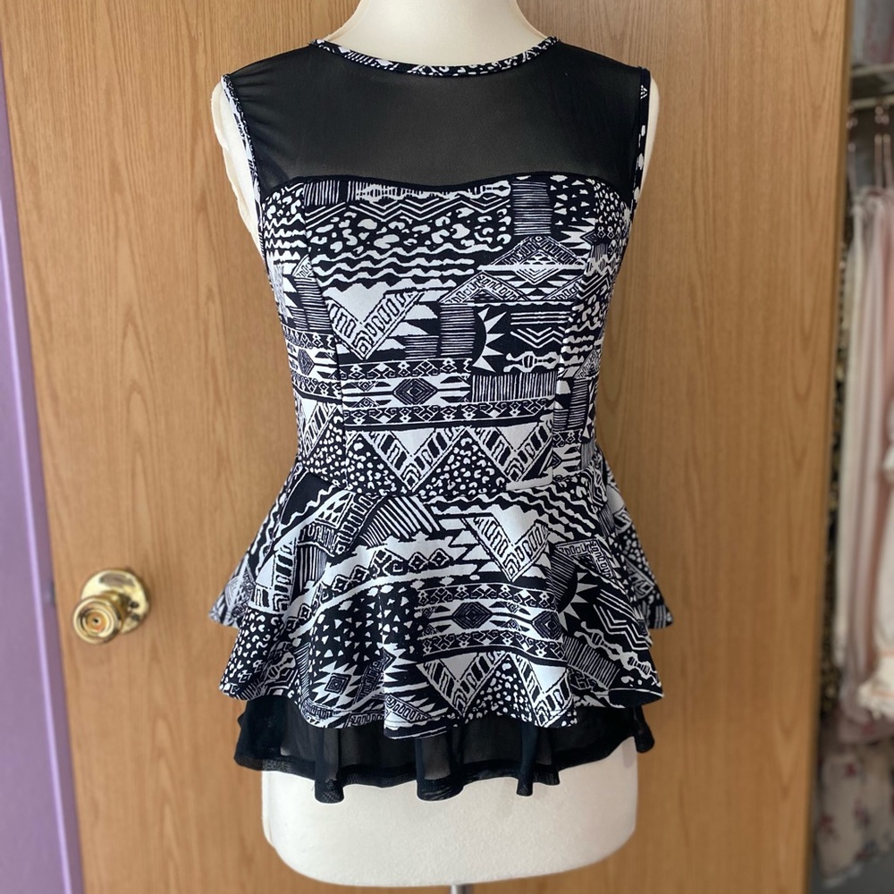 Aztec Peplum Top